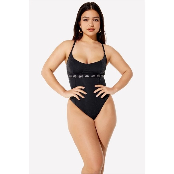 New Yitty Spotlight Shaping Demi Cup Thong Bodysuit in Shimmer black Small - Picture 1 of 7